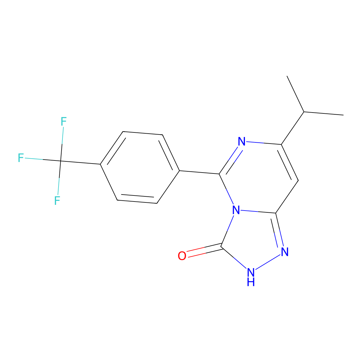 7-Isopropyl-5-(4-(trifluoromethyl)phenyl)-[1,2,4]triazolo[4,3-c]pyrimidin-3(2H)-one molecular structure, CAS 1281659-51-5