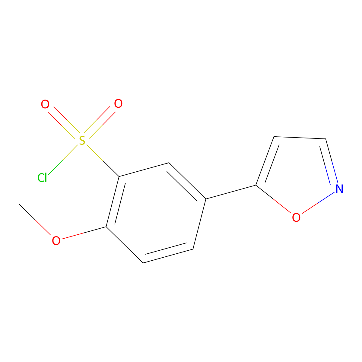 5-(5-Isoxazolyl)-2-methoxybenzenesulfonyl chloride molecular structure, CAS 1281662-04-1