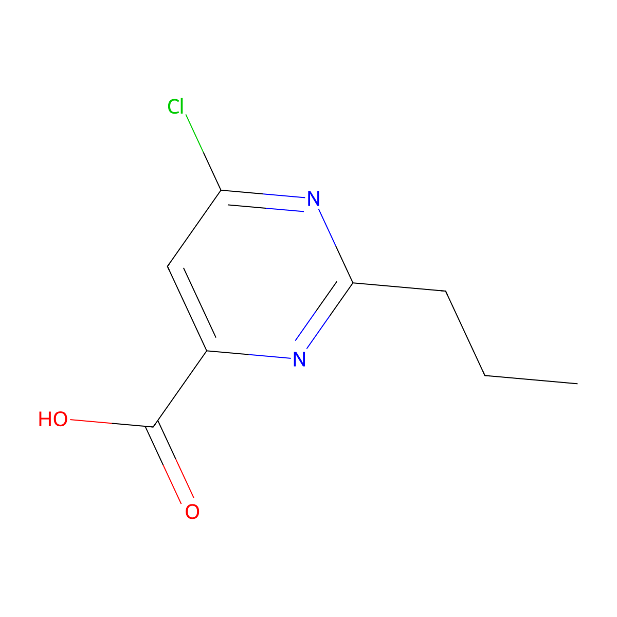 6-Chloro-2-propylpyrimidine-4-carboxylic acid molecular structure, CAS 1281668-98-1