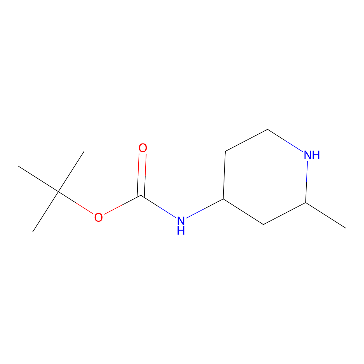 tert-butyl N-(2-methylpiperidin-4-yl)carbamate molecular structure, CAS 1281674-64-3