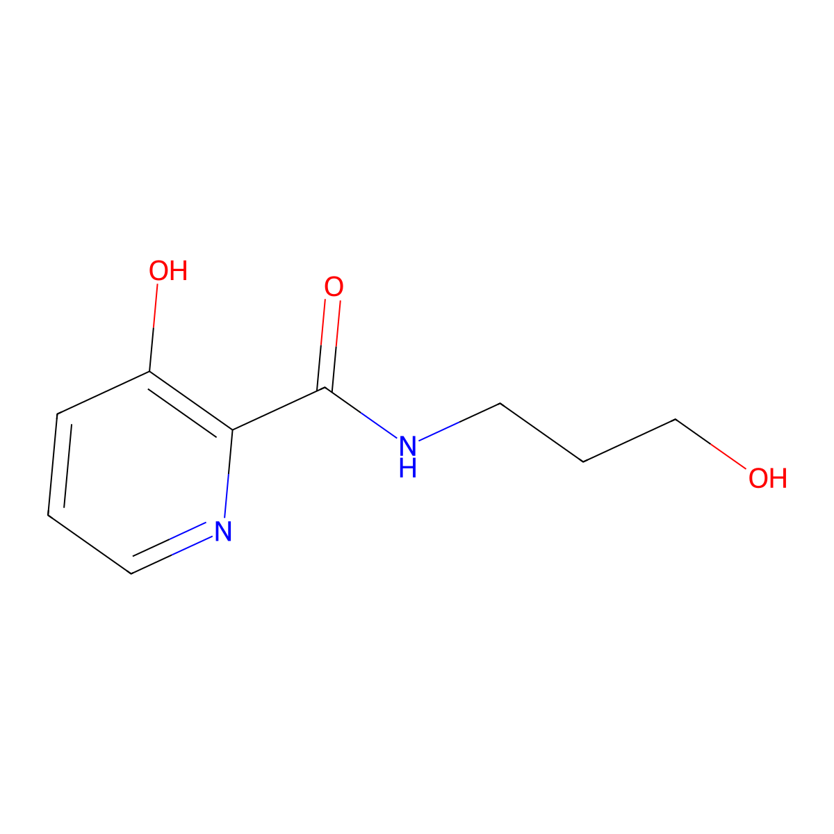 2-{Hydroxy[(3-hydroxypropyl)amino]methylidene}-2,3-dihydropyridin-3-one molecular structure, CAS 1281691-37-9