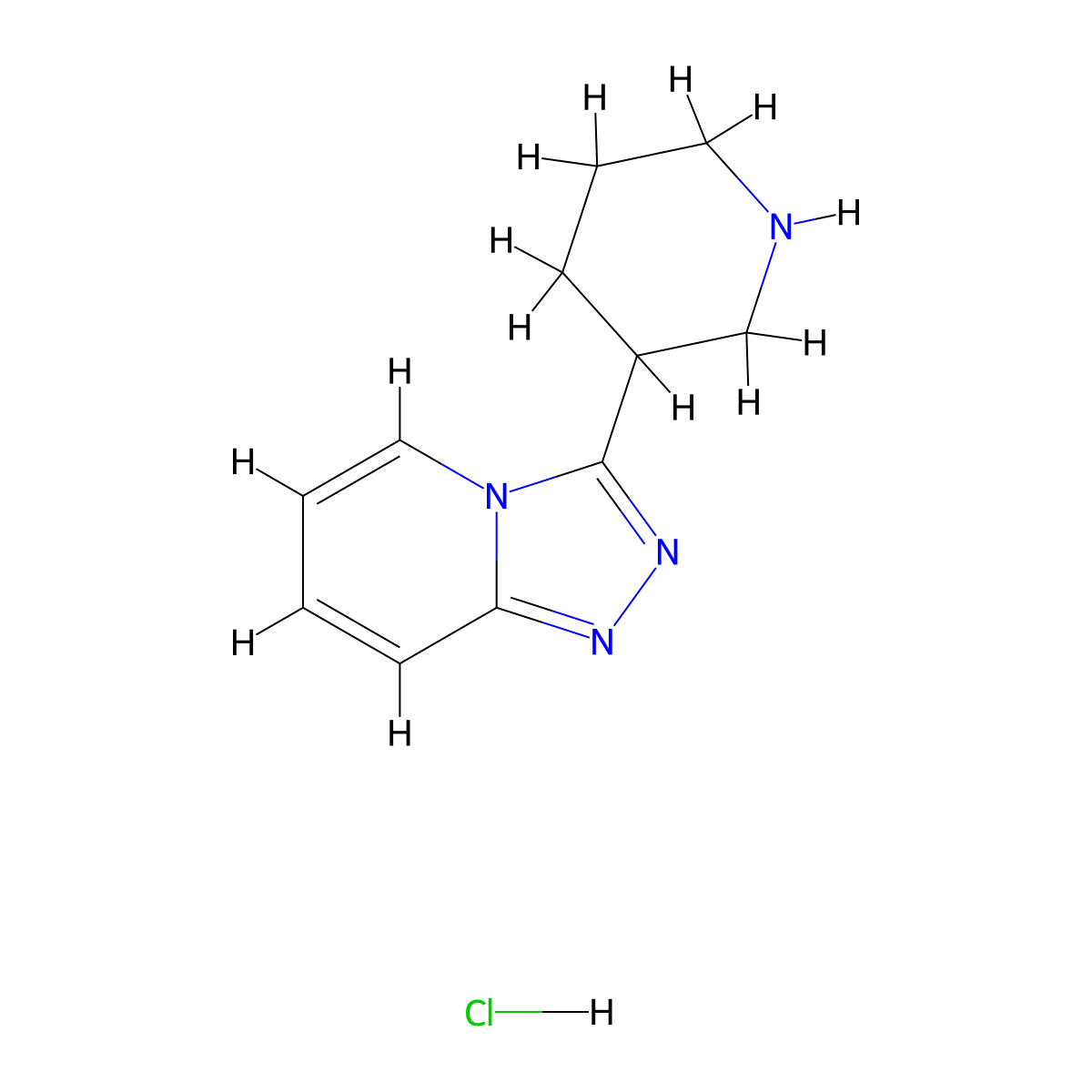 3-((1,2,4)Triazolo(4,3-a)pyridin-3-yl)piperidine hydrochloride molecular structure, CAS 1281695-27-9