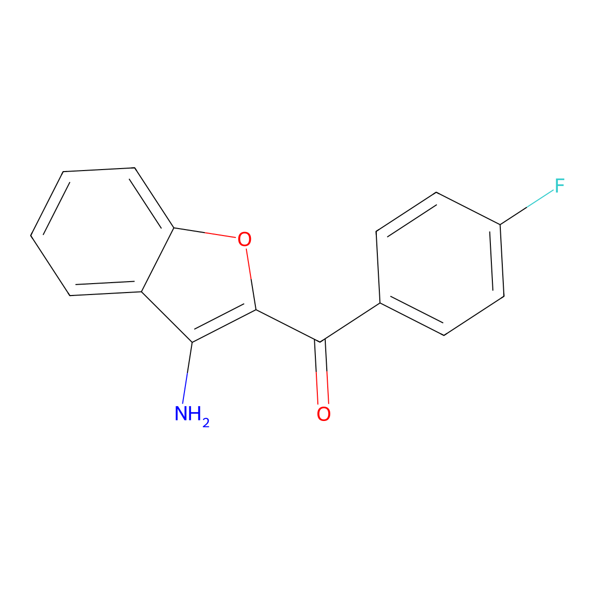 (3-Amino-1-benzofuran-2-yl)(4-fluorophenyl)methanone molecular structure, CAS 128170-38-7