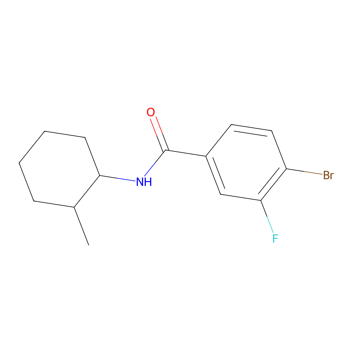 4-bromo-3-fluoro-N-(2-methylcyclohexyl)benzamide molecular structure, CAS 1281705-98-3