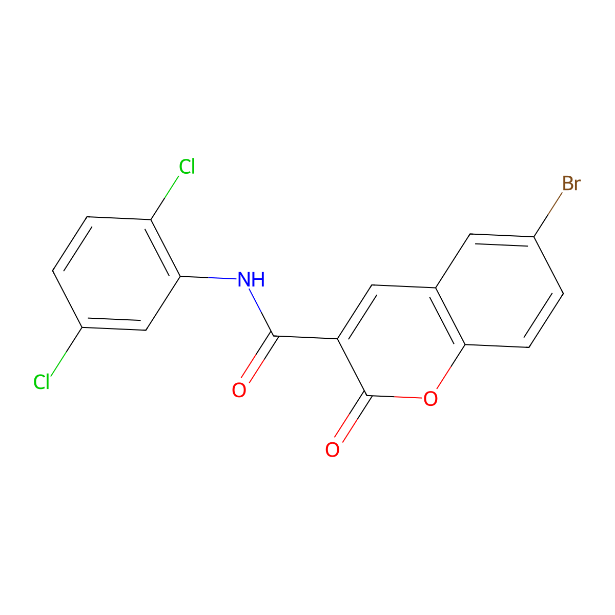 6-Bromo-3-(2,5-dichlorophenylcarbamoyl)-coumarin molecular structure, CAS 128171-57-3