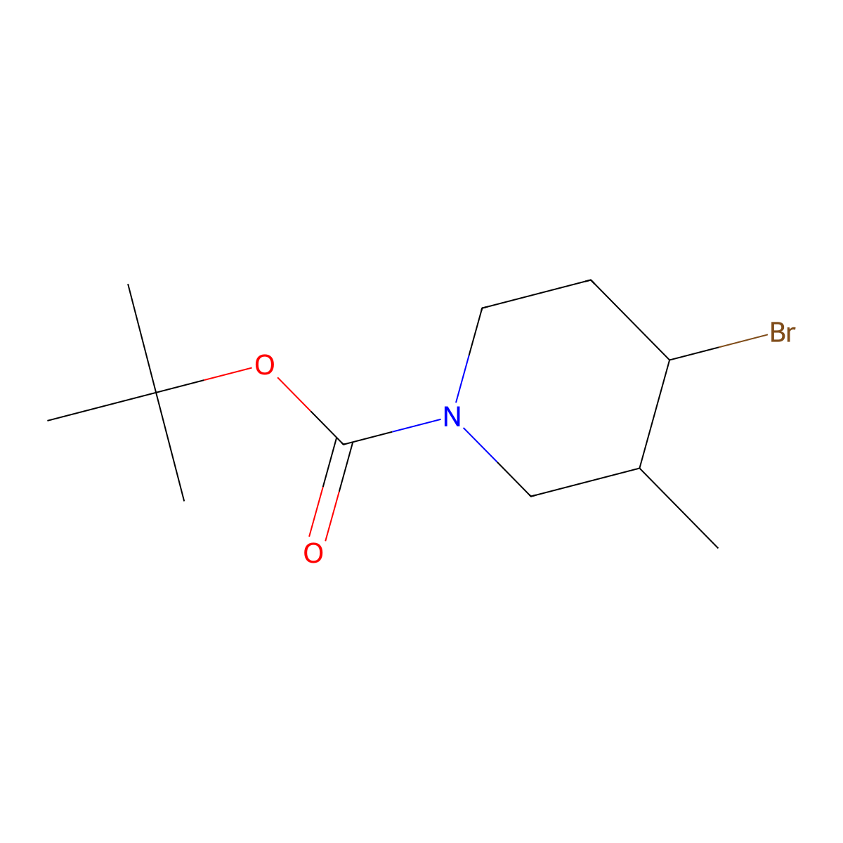 tert-Butyl 4-bromo-3-methylpiperidine-1-carboxylate molecular structure, CAS 1281712-14-8