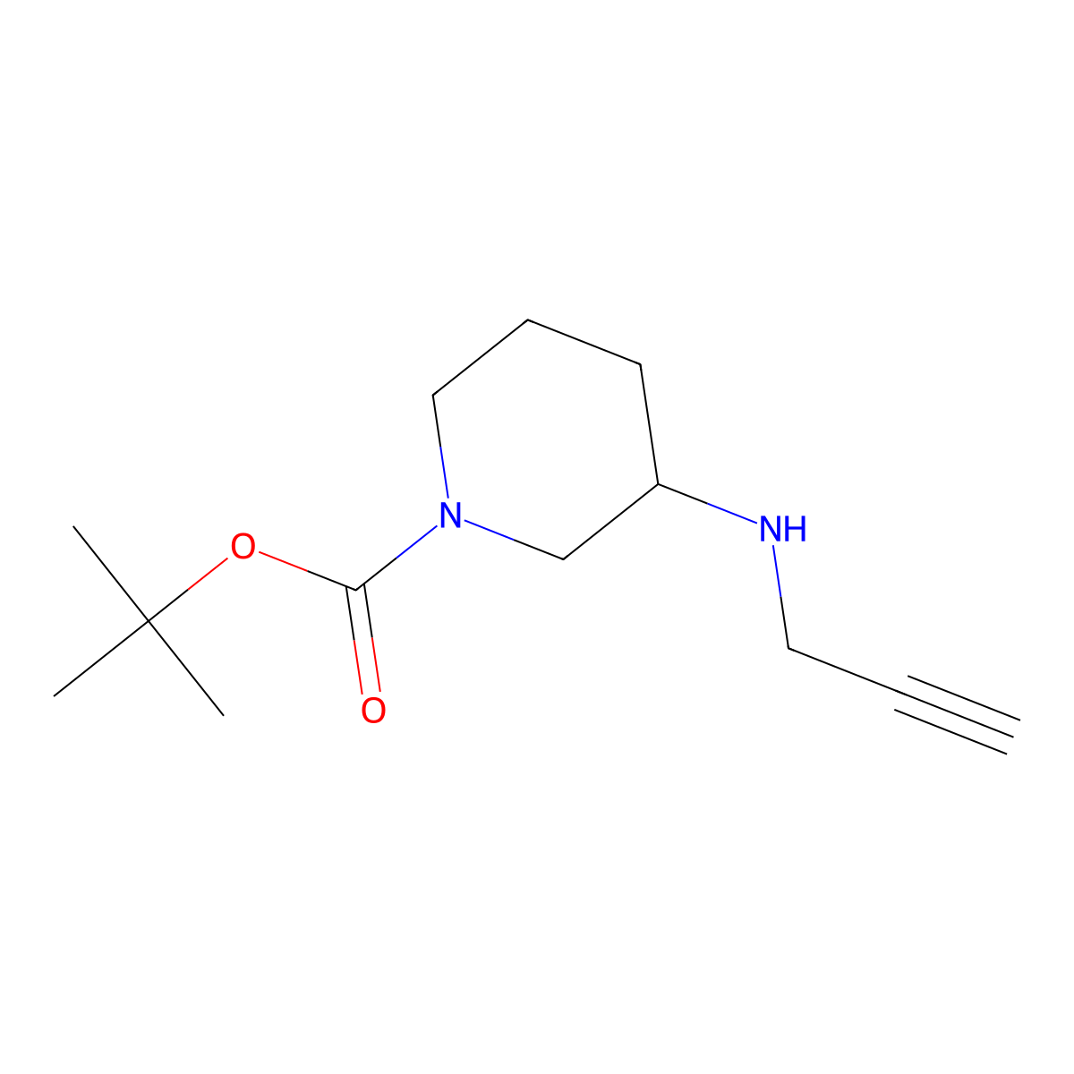 Tert-butyl 3-[(prop-2-yn-1-yl)amino]piperidine-1-carboxylate molecular structure, CAS 1281713-64-1