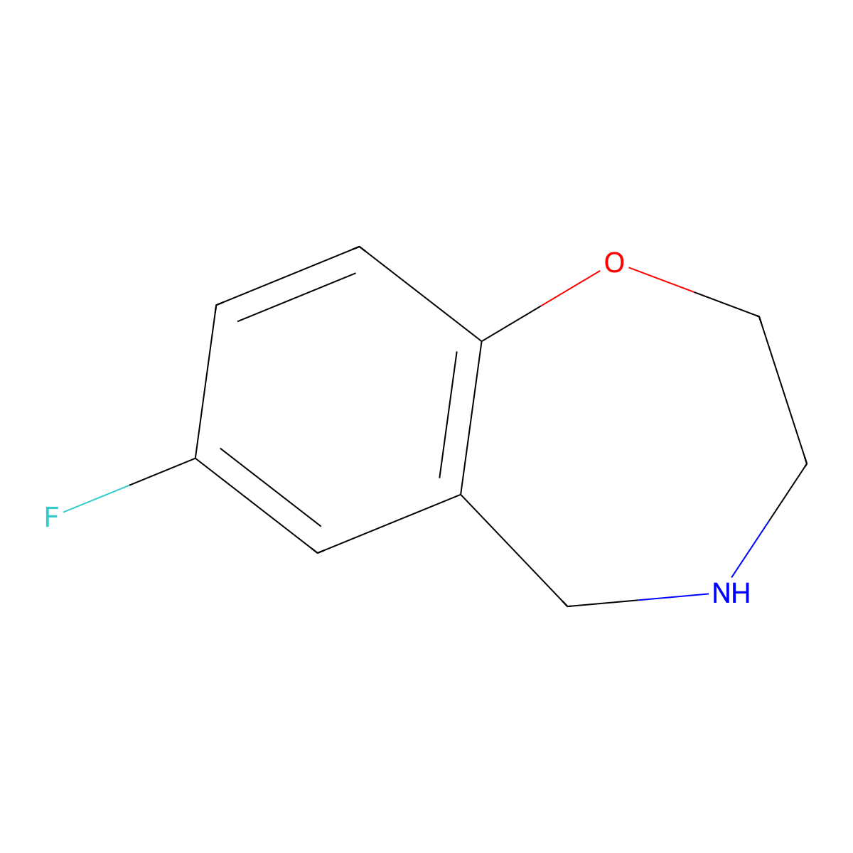 7-Fluoro-2,3,4,5-tetrahydro-1,4-benzoxazepine molecular structure, CAS 1281728-08-2