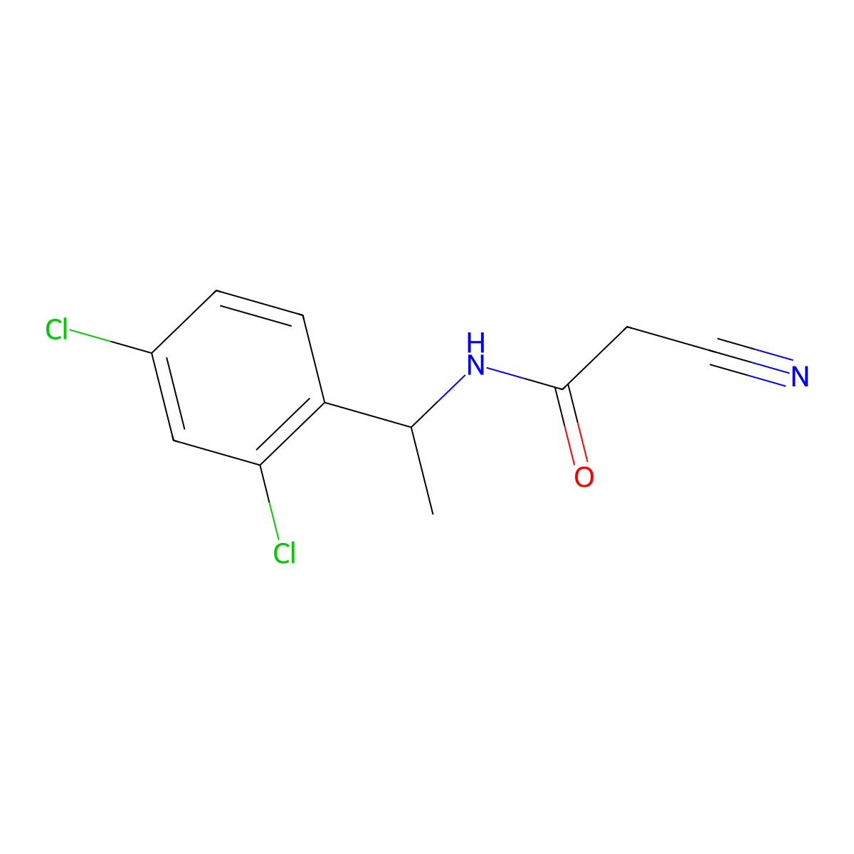 2-cyano-N-[1-(2,4-dichlorophenyl)ethyl]acetamide molecular structure, CAS 128173-43-3