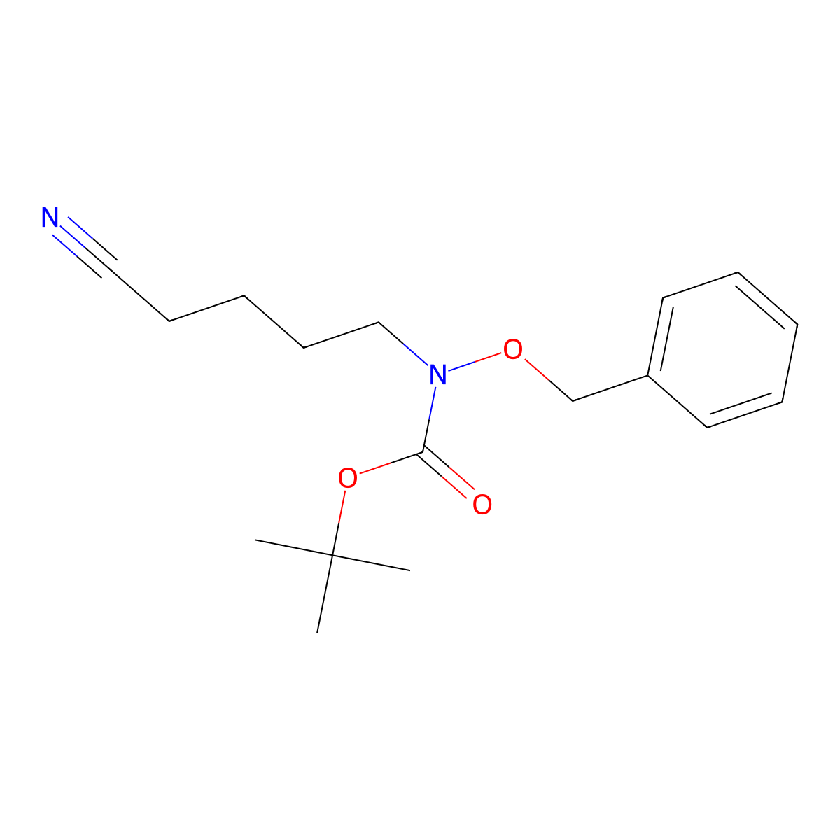 tert-Butyl benzyloxy(4-cyanobutyl)carbamate molecular structure, CAS 128173-50-2