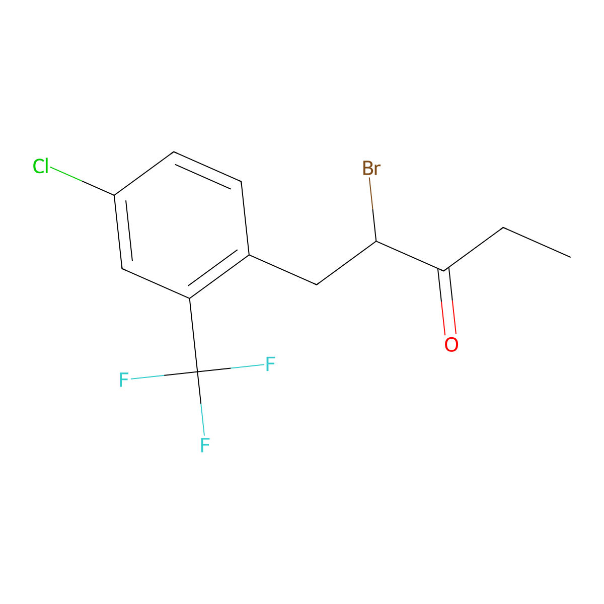 2-Bromo-1-[4-chloro-2-(trifluoromethyl)phenyl]pentan-3-one molecular structure, CAS 1281742-38-8