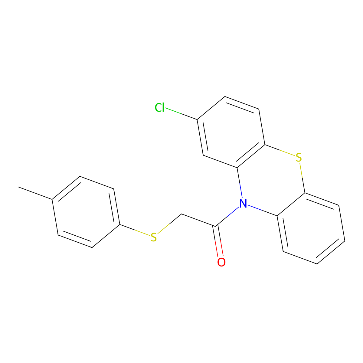 1-(2-chloro-10H-phenothiazin-10-yl)-2-[(4-methylphenyl)sulfanyl]ethanone molecular structure, CAS 128175-13-3