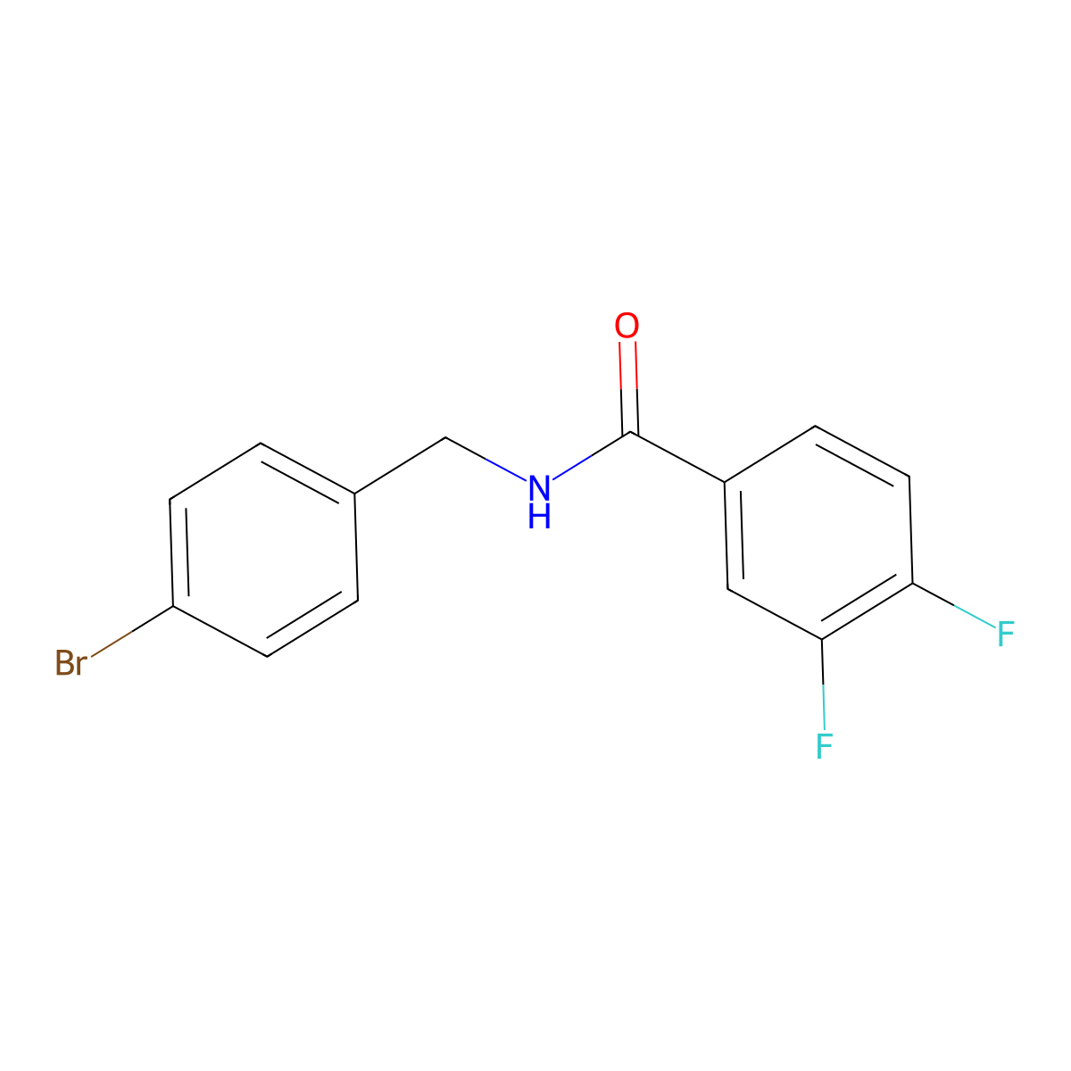 N-[(4-bromophenyl)methyl]-3,4-difluorobenzamide molecular structure, CAS 1281788-17-7