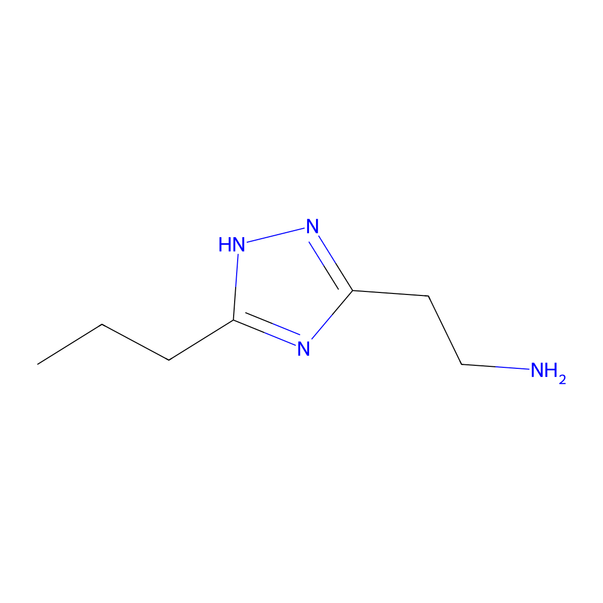 2-(3-propyl-1H-1,2,4-triazol-5-yl)ethan-1-amine molecular structure, CAS 1281796-50-6