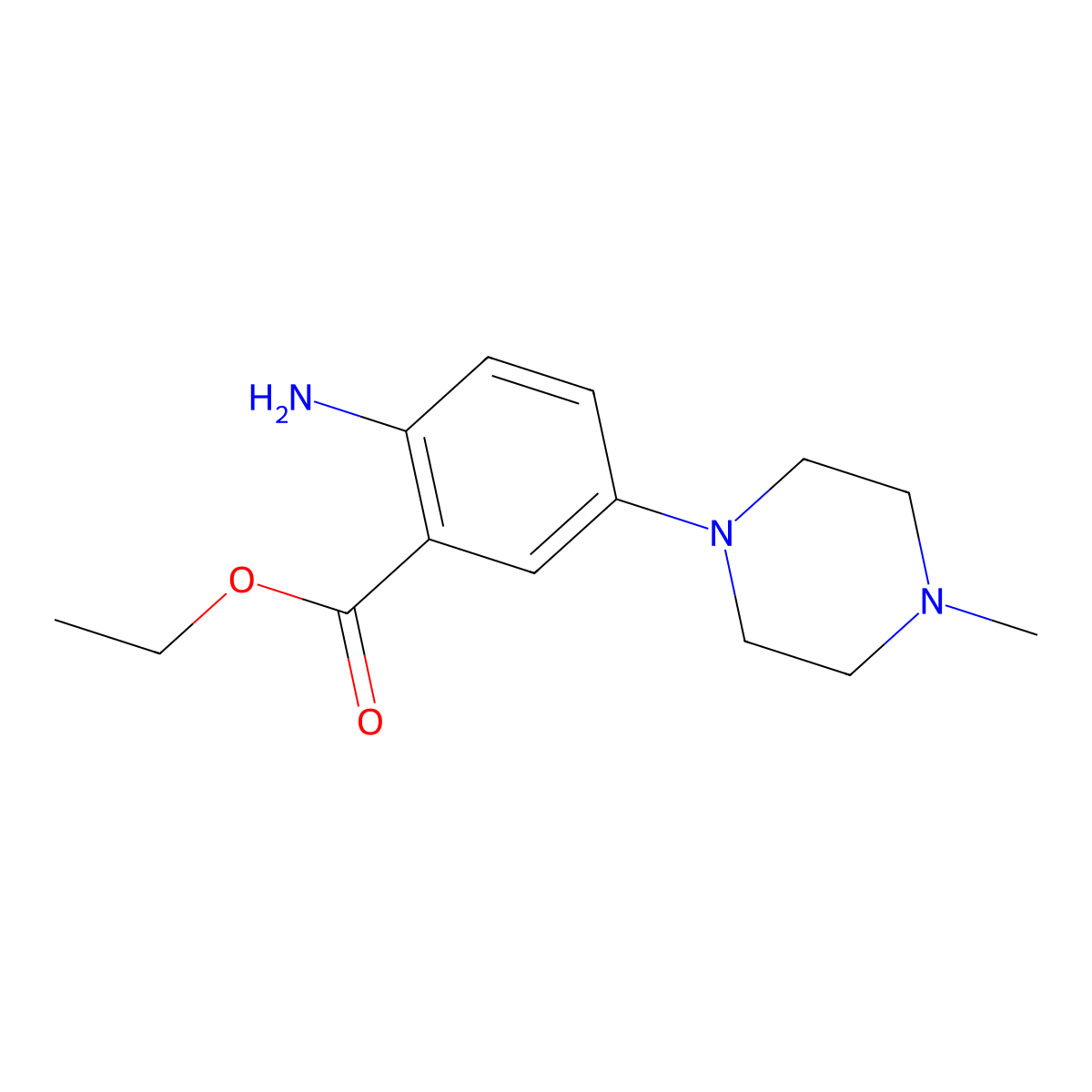 Ethyl 2-amino-5-(4-methylpiperazin-1-yl)benzoate molecular structure, CAS 1281797-02-1