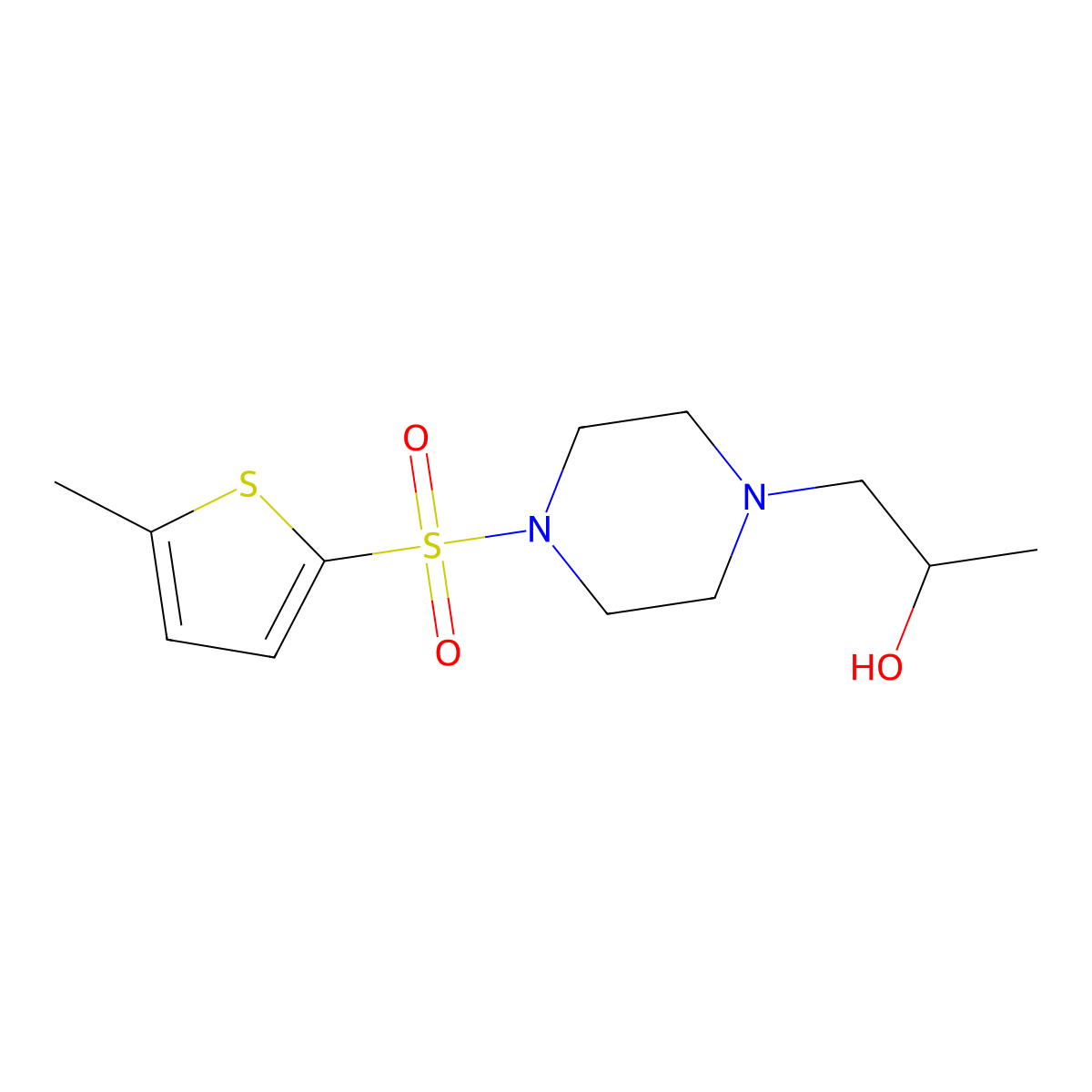 1-{4-[(5-Methylthiophen-2-yl)sulfonyl]piperazin-1-yl}propan-2-ol molecular structure, CAS 1281801-80-6