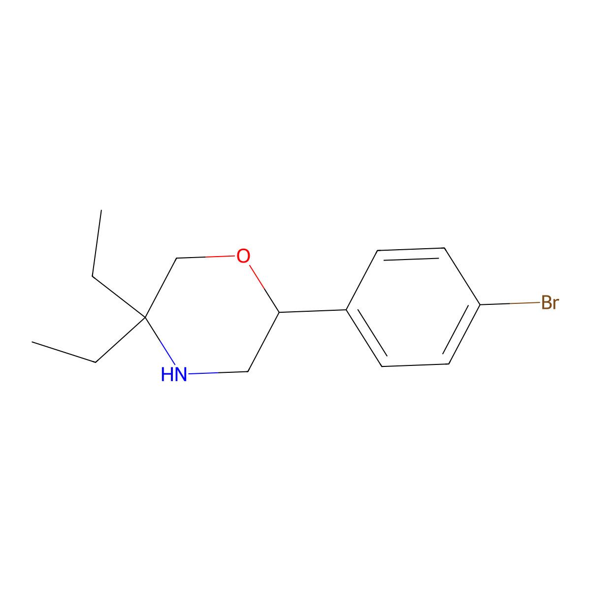 2-(4-Bromophenyl)-5,5-diethylmorpholine molecular structure, CAS 1281815-69-7