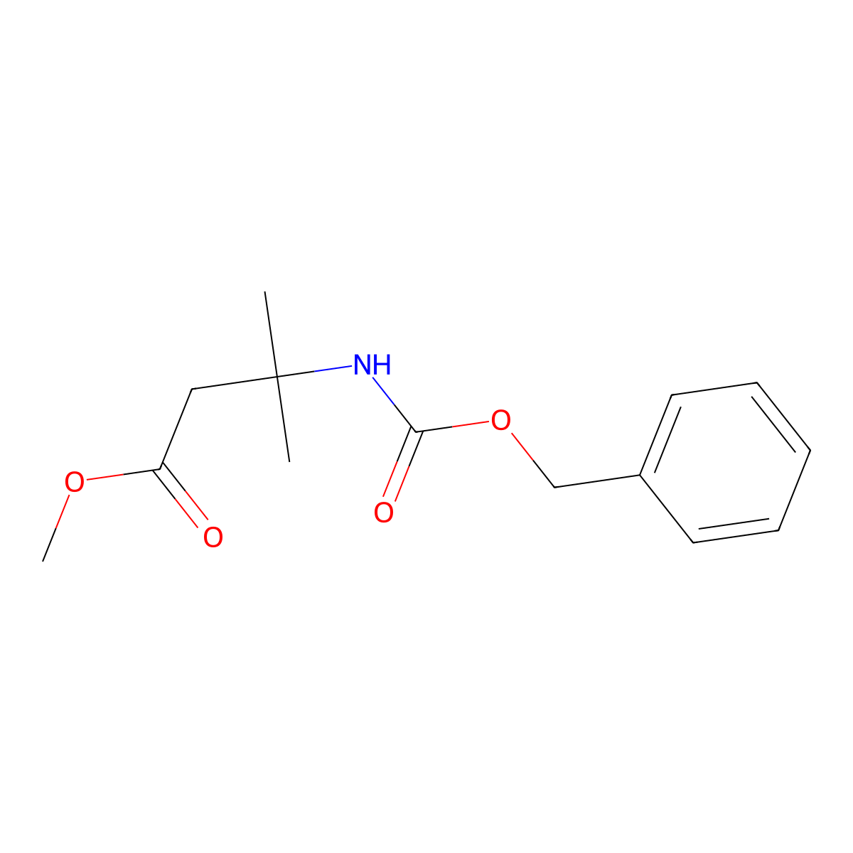 Methyl 3-(((benzyloxy)carbonyl)amino)-3-methylbutanoate molecular structure, CAS 128182-82-1
