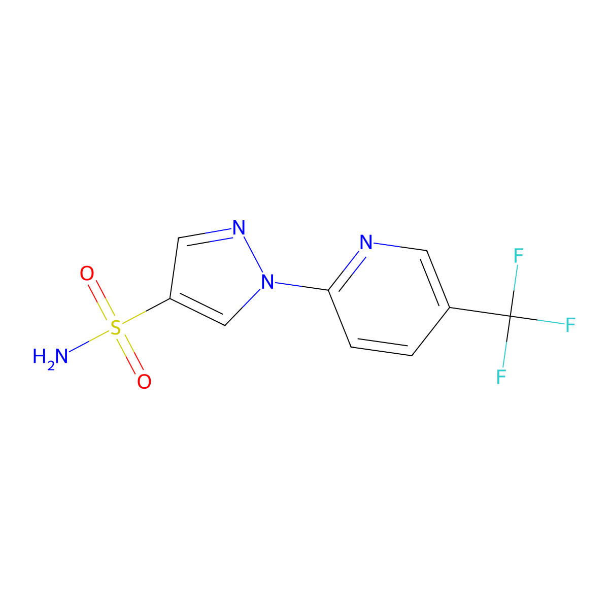 1-[5-(Trifluoromethyl)pyridin-2-yl]-1H-pyrazole-4-sulfonamide molecular structure, CAS 1281826-30-9