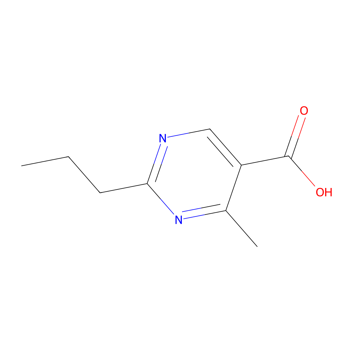 4-Methyl-2-propylpyrimidine-5-carboxylic acid molecular structure, CAS 1281830-90-7