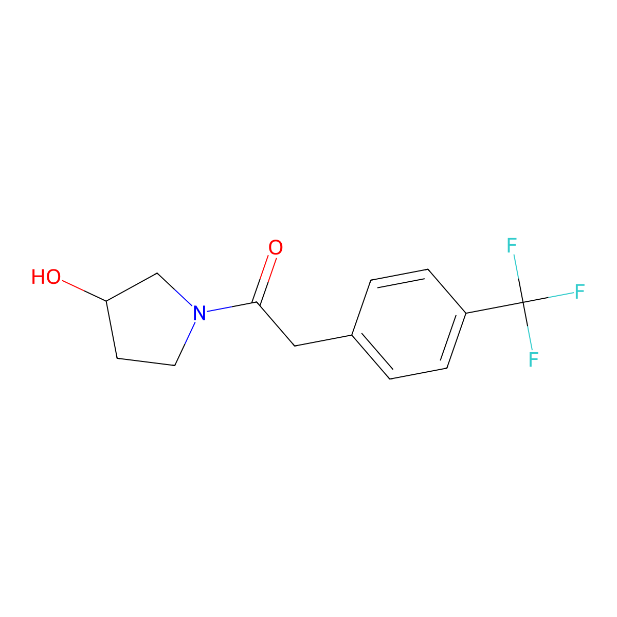 1-(3-Hydroxypyrrolidin-1-yl)-2-[4-(trifluoromethyl)phenyl]ethan-1-one molecular structure, CAS 1281837-00-0