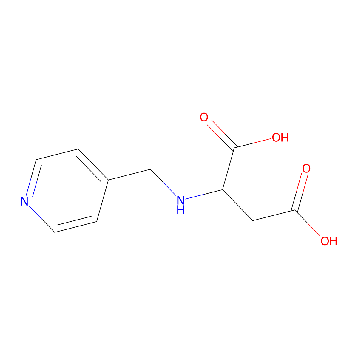 2-(Pyridin-4-ylmethylamino)butanedioic acid molecular structure, CAS 1281839-52-8