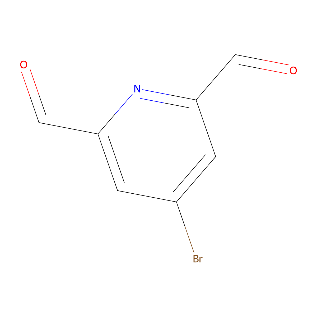 4-Bromopyridine-2,6-dicarbaldehyde molecular structure, CAS 128184-01-0