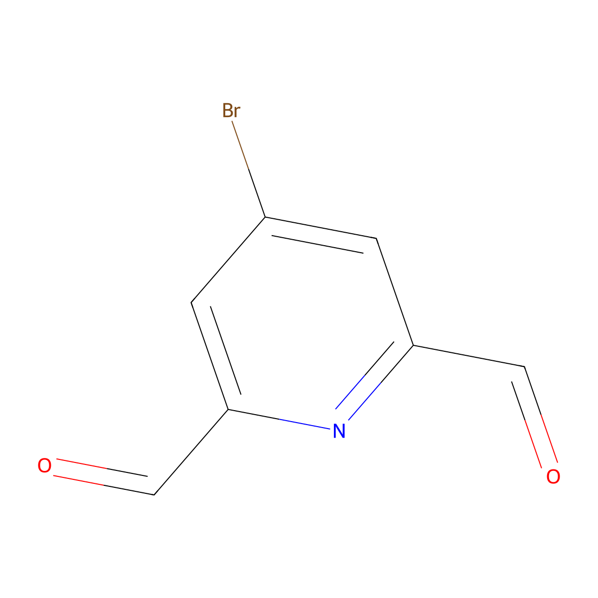 4-Bromopyridine-2,6-dicarbaldehyde molecular structure, CAS 128184-01-0