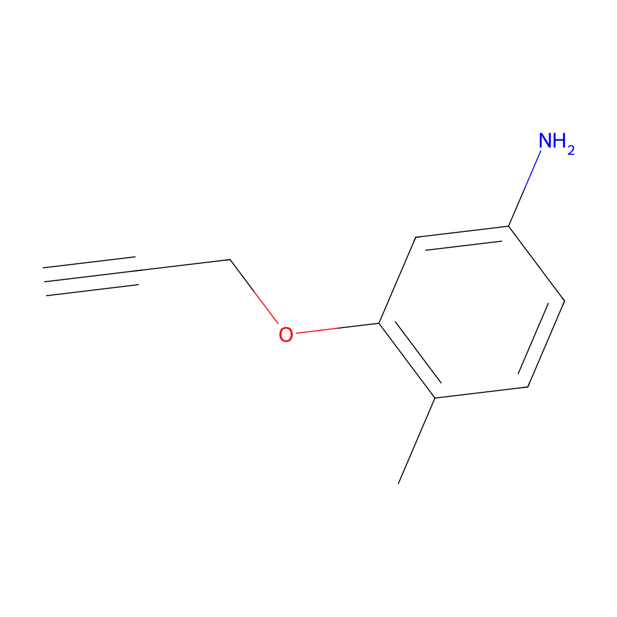 4-Methyl-3-(prop-2-yn-1-yloxy)aniline molecular structure, CAS 128186-39-0