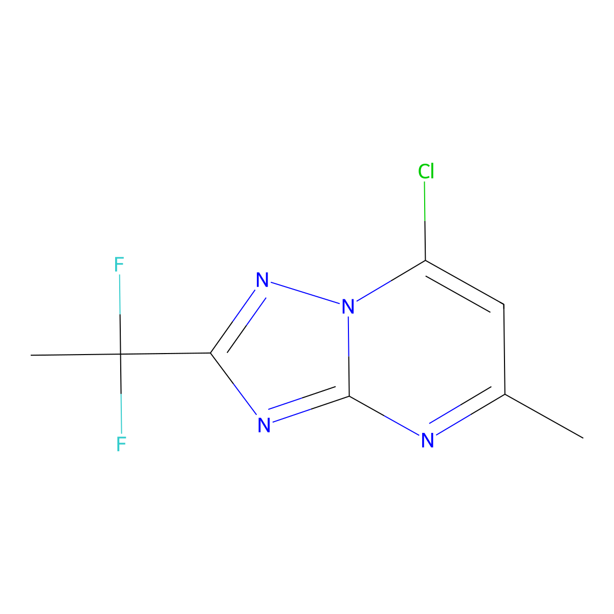 7-Chloro-2-(1,1-difluoroethyl)-5-methyl-[1,2,4]triazolo[1,5-a]pyrimidine molecular structure, CAS 1281860-67-0