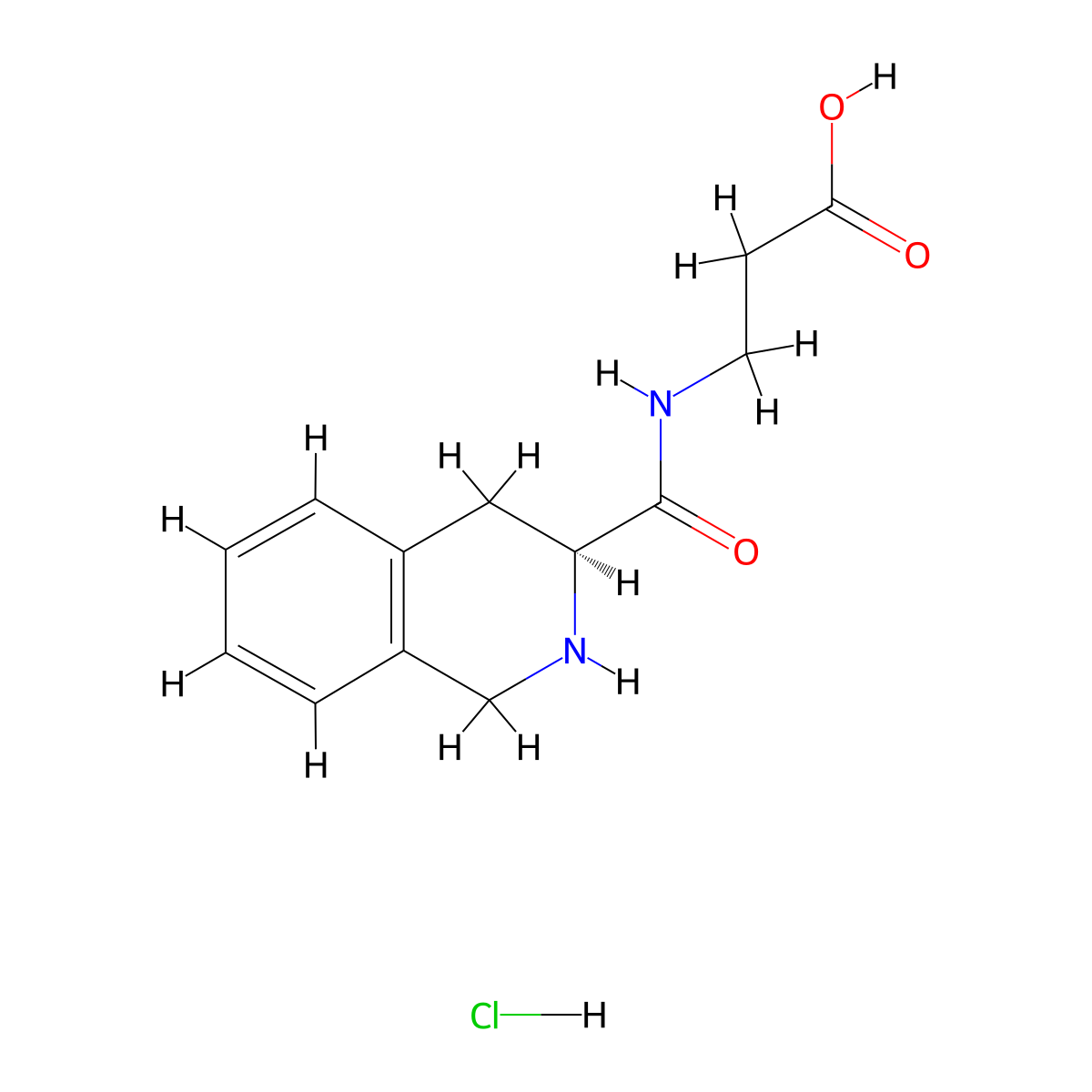 3-{[(3S)-1,2,3,4-tetrahydroisoquinolin-3-yl]formamido}propanoicacidhydrochloride molecular structure, CAS 1281868-73-2