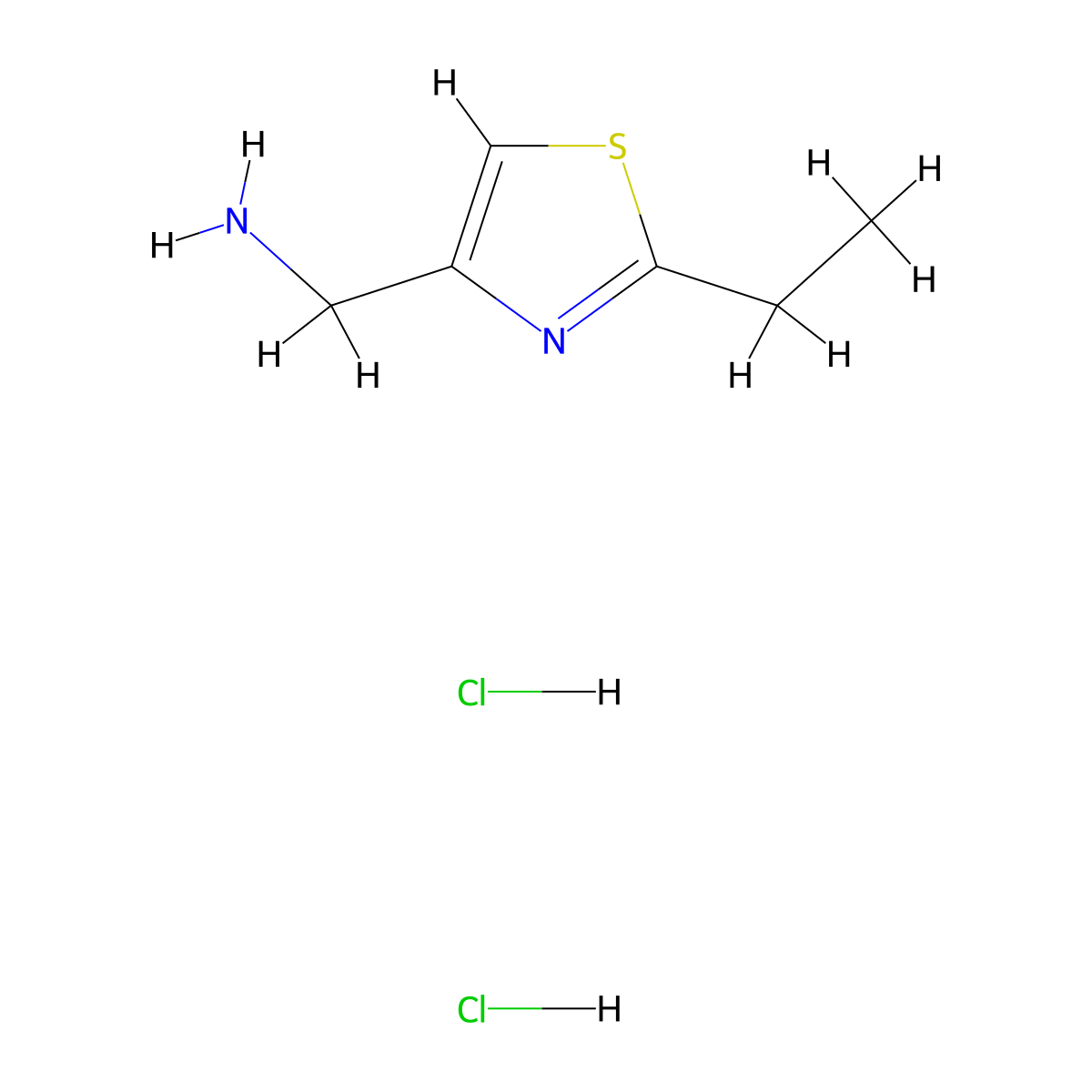 (2-Ethyl-1,3-thiazol-4-yl)methanamine dihydrochloride molecular structure, CAS 1281872-36-3