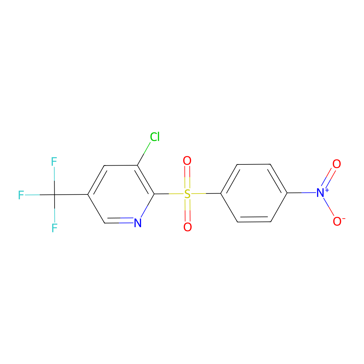 3-Chloro-2-[(4-nitrobenzene)sulfonyl]-5-(trifluoromethyl)pyridine molecular structure, CAS 1281872-40-9