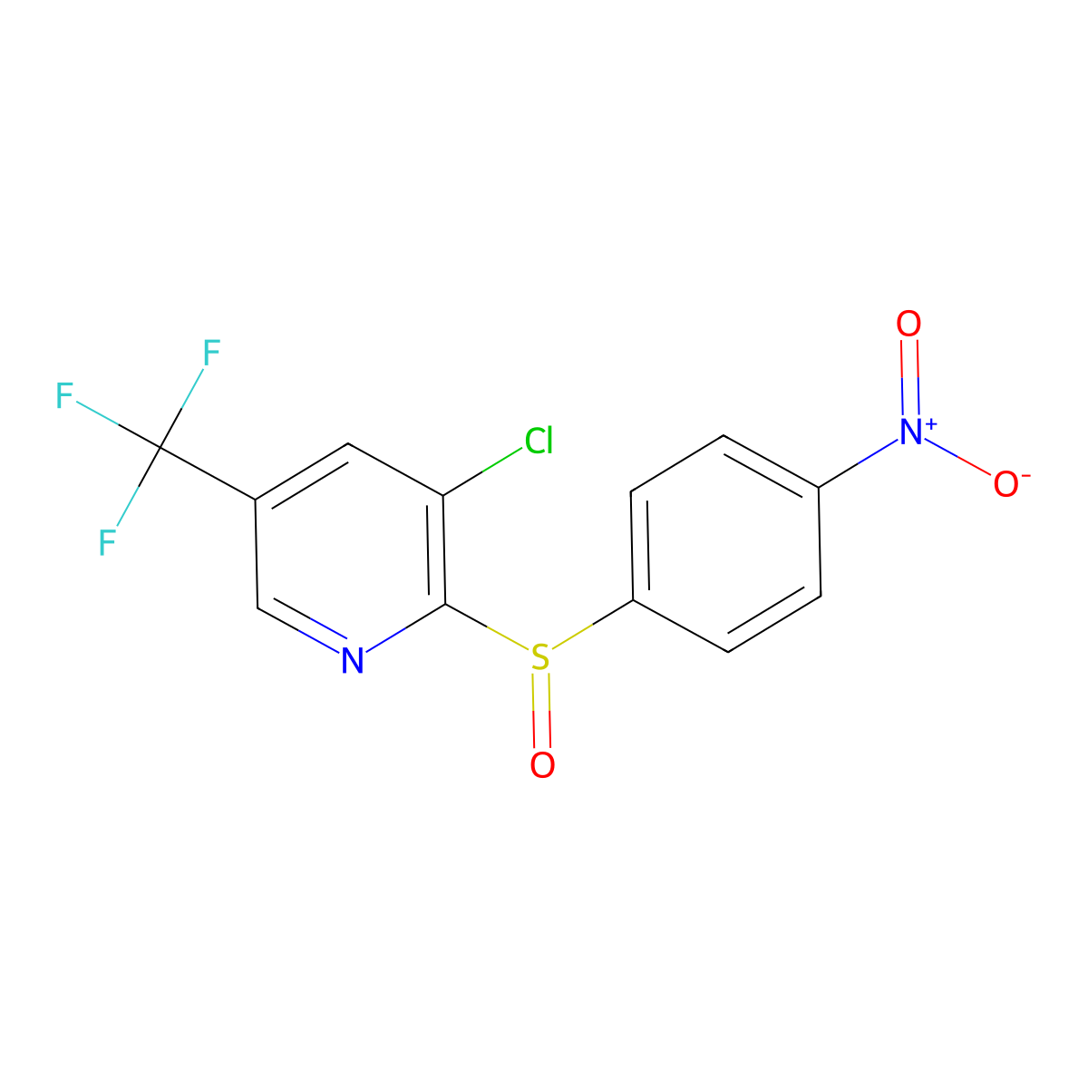 3-Chloro-2-(4-nitrobenzenesulfinyl)-5-(trifluoromethyl)pyridine molecular structure, CAS 1281872-43-2