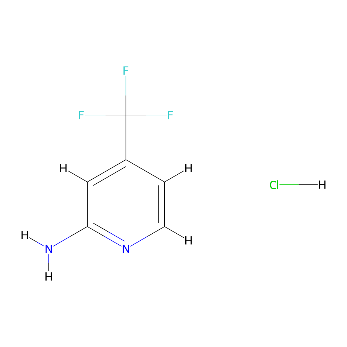 4-(Trifluoromethyl)pyridin-2-amine hydrochloride molecular structure, CAS 1281872-45-4