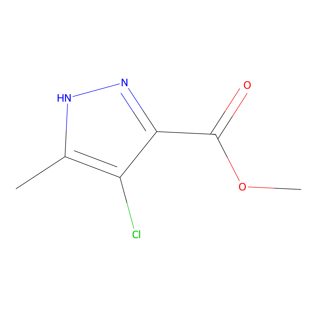 methyl 4-chloro-5-methyl-1H-pyrazole-3-carboxylate molecular structure, CAS 1281872-47-6