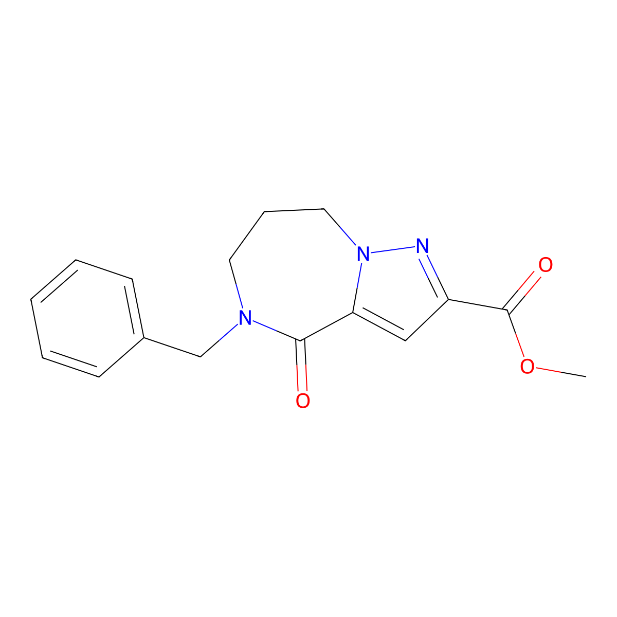 methyl 5-benzyl-4-oxo-4H,5H,6H,7H,8H-pyrazolo[1,5-a][1,4]diazepine-2-carboxylate molecular structure, CAS 1281872-49-8