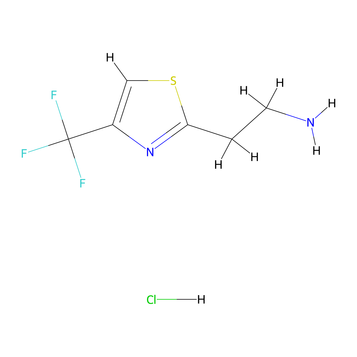 2-[4-(Trifluoromethyl)-1,3-thiazol-2-yl]ethan-1-amine hydrochloride molecular structure, CAS 1281872-51-2