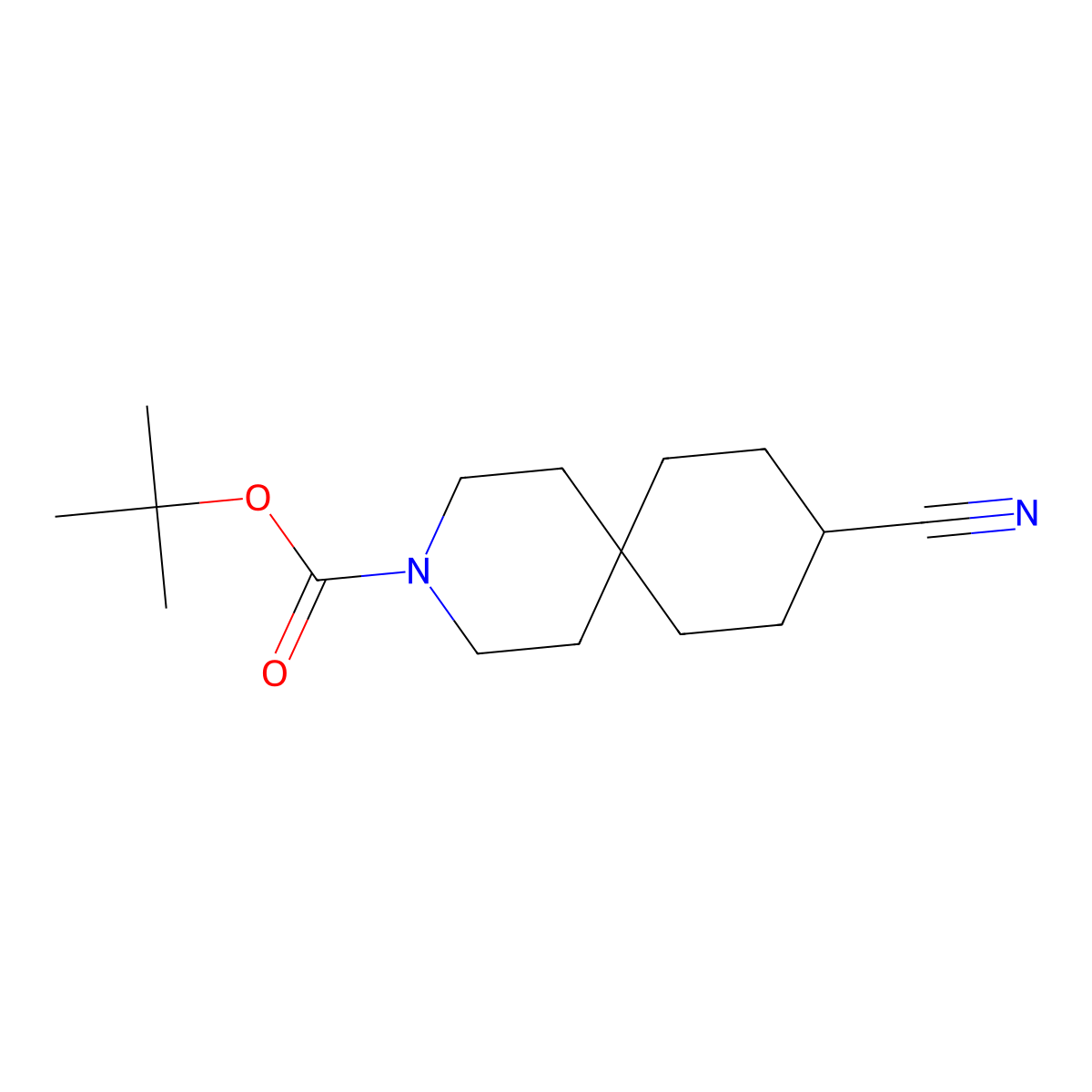 Tert-butyl 9-cyano-3-azaspiro[5.5]undecane-3-carboxylate molecular structure, CAS 1281872-59-0