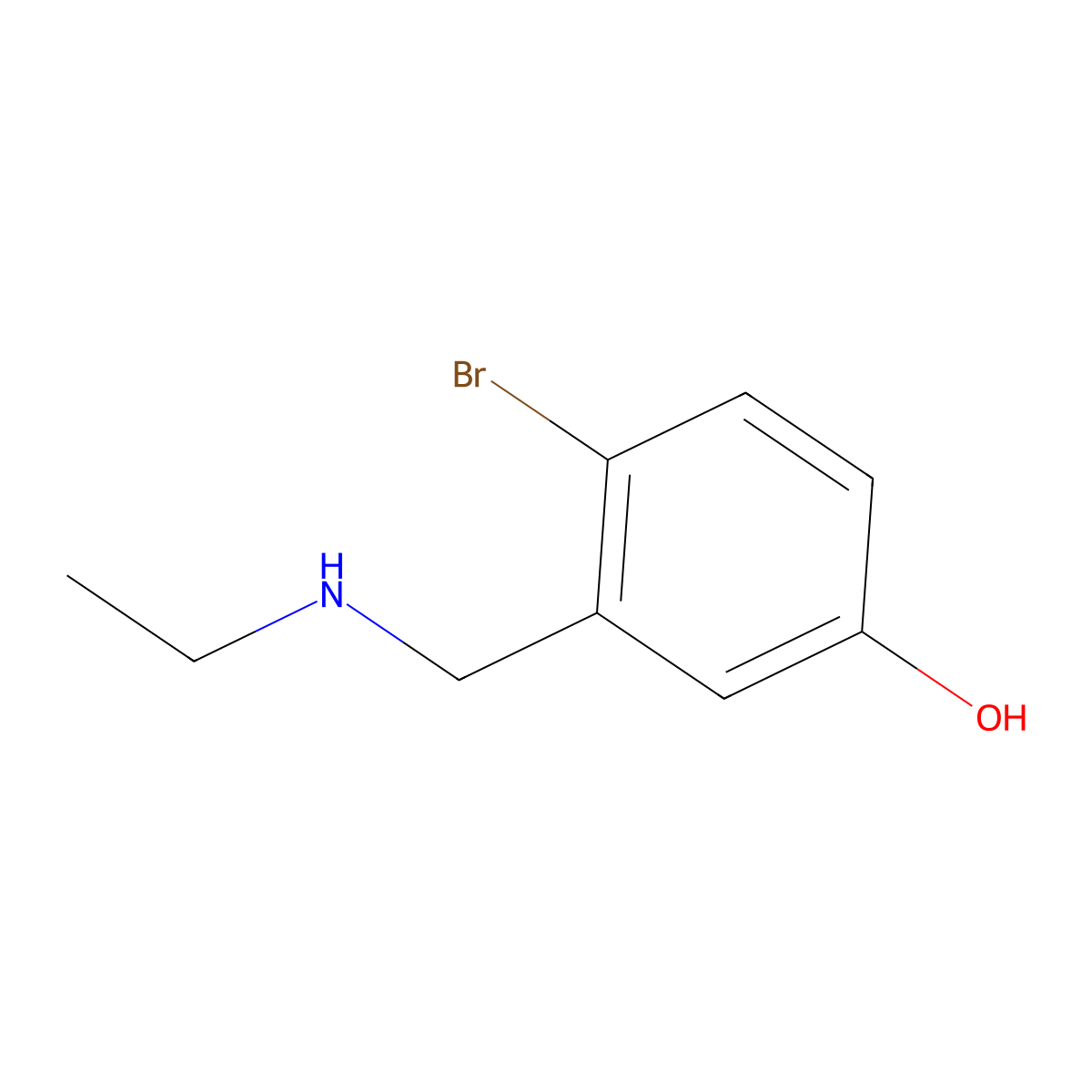 4-Bromo-3-[(ethylamino)methyl]phenol molecular structure, CAS 1281872-64-7