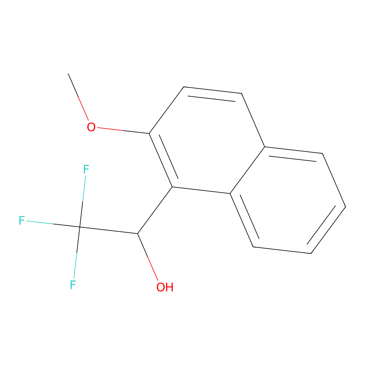2,2,2-Trifluoro-1-(2-methoxynaphthalen-1-yl)ethan-1-ol molecular structure, CAS 1281878-43-0