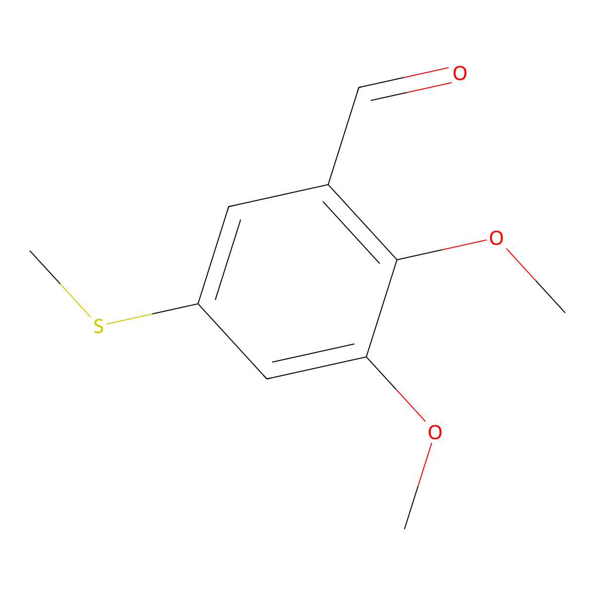 Benzaldehyde, 2,3-dimethoxy-5-(methylthio)- molecular structure, CAS 128189-49-1