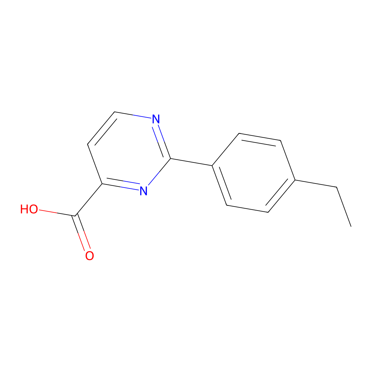 2-(4-Ethylphenyl)pyrimidine-4-carboxylic acid molecular structure, CAS 1281895-20-2