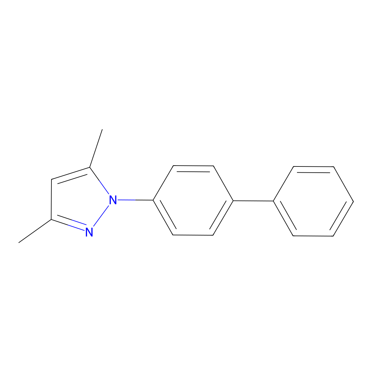 1-(Biphenyl-4-yl)-3,5-dimethyl-1H-pyrazole molecular structure, CAS 1281903-88-5