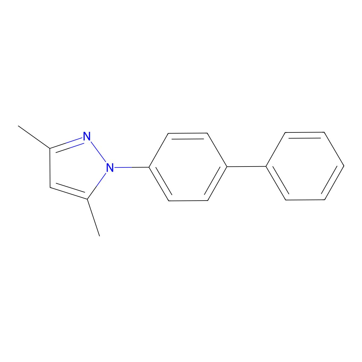 1-(Biphenyl-4-yl)-3,5-dimethyl-1H-pyrazole molecular structure, CAS 1281903-88-5