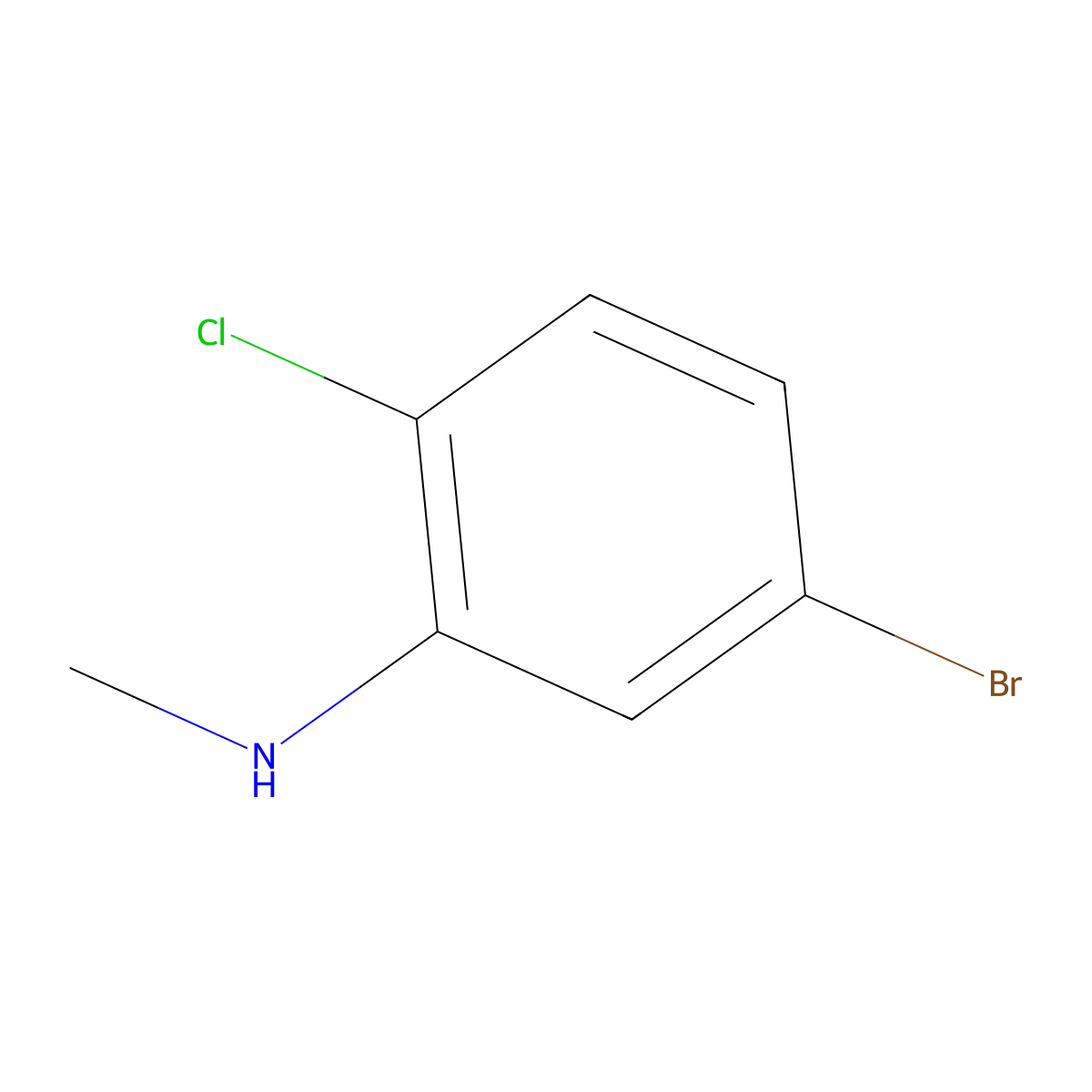 5-bromo-2-chloro-N-methylaniline molecular structure, CAS 1281907-31-0