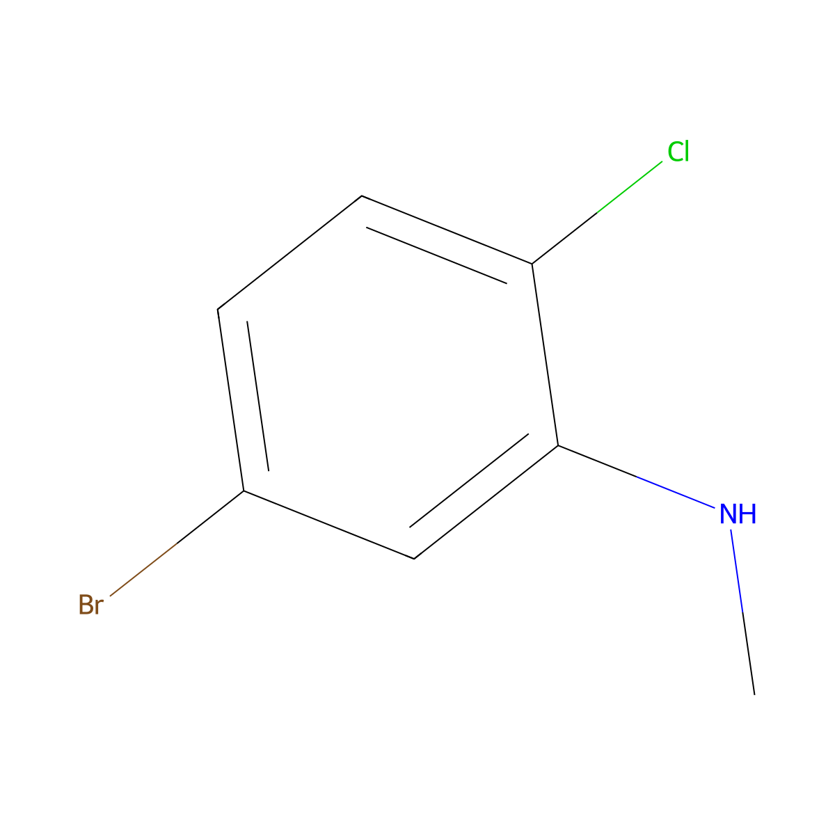5-bromo-2-chloro-N-methylaniline molecular structure, CAS 1281907-31-0