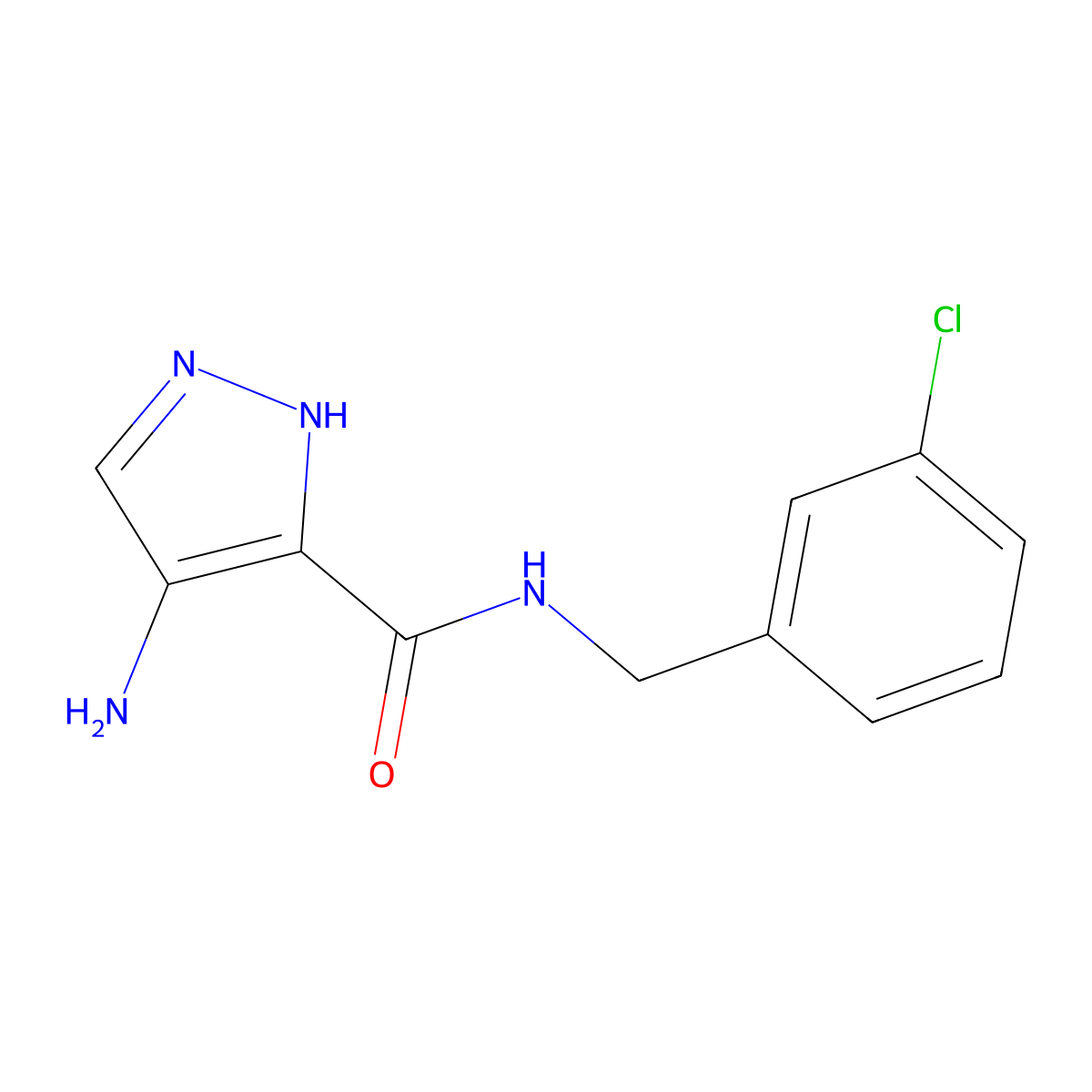 4-amino-N-[(3-chlorophenyl)methyl]-1H-pyrazole-3-carboxamide molecular structure, CAS 1281934-75-5