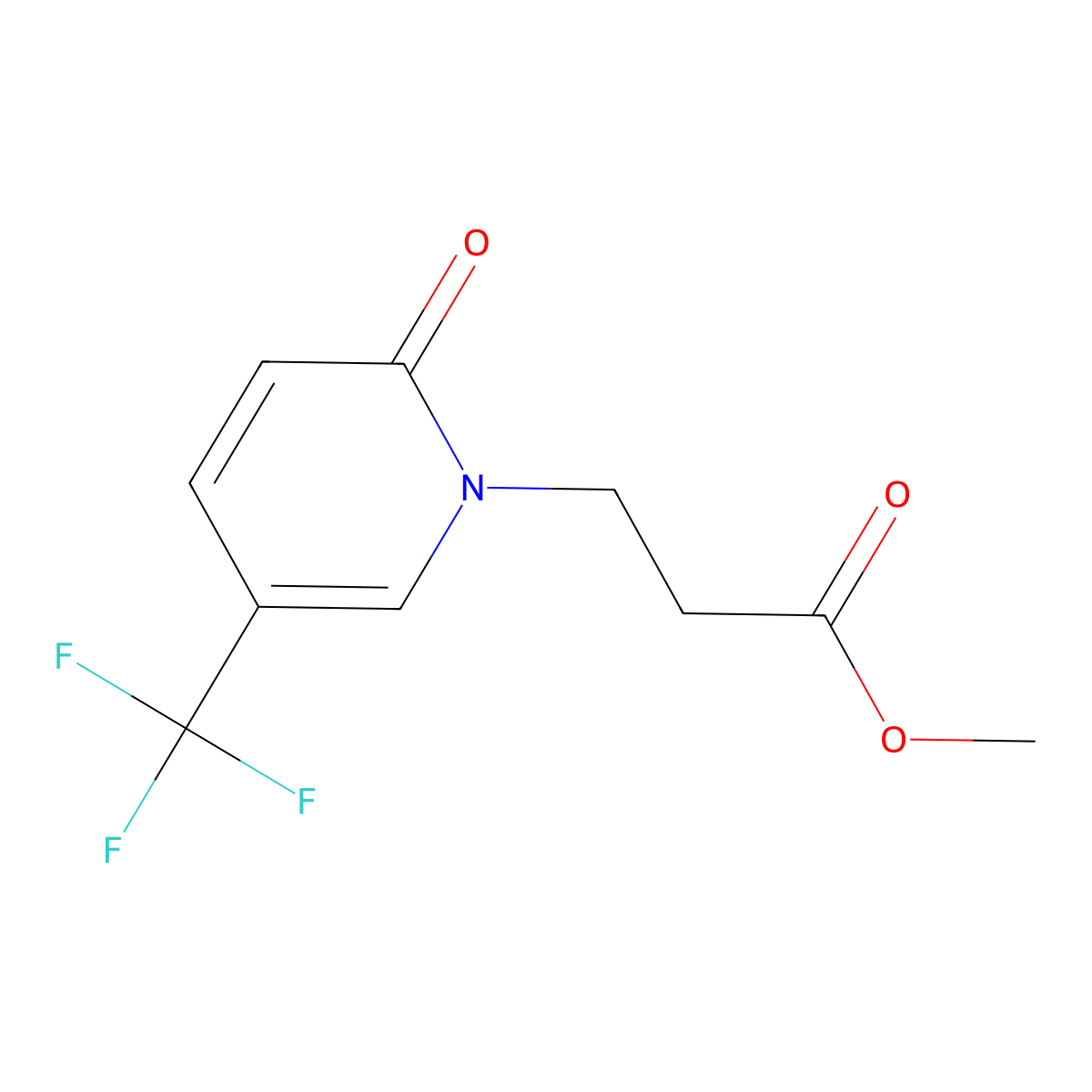 Methyl 3-[2-oxo-5-(trifluoromethyl)-1,2-dihydropyridin-1-yl]propanoate molecular structure, CAS 1281936-66-0