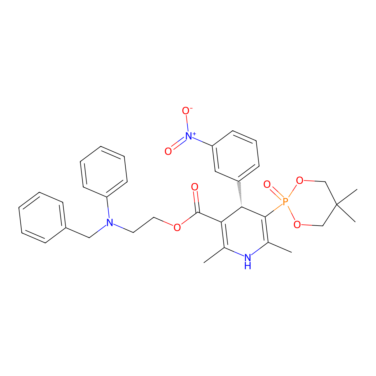 Efonidipine, (+)- molecular structure, CAS 128194-12-7